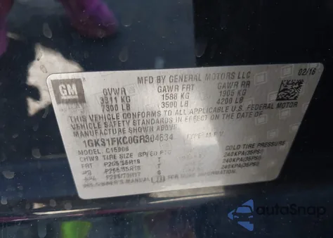 2016 GMC Yukon Xl Sle from USA, damaged, VIN 1GKS1FKC0GR304634